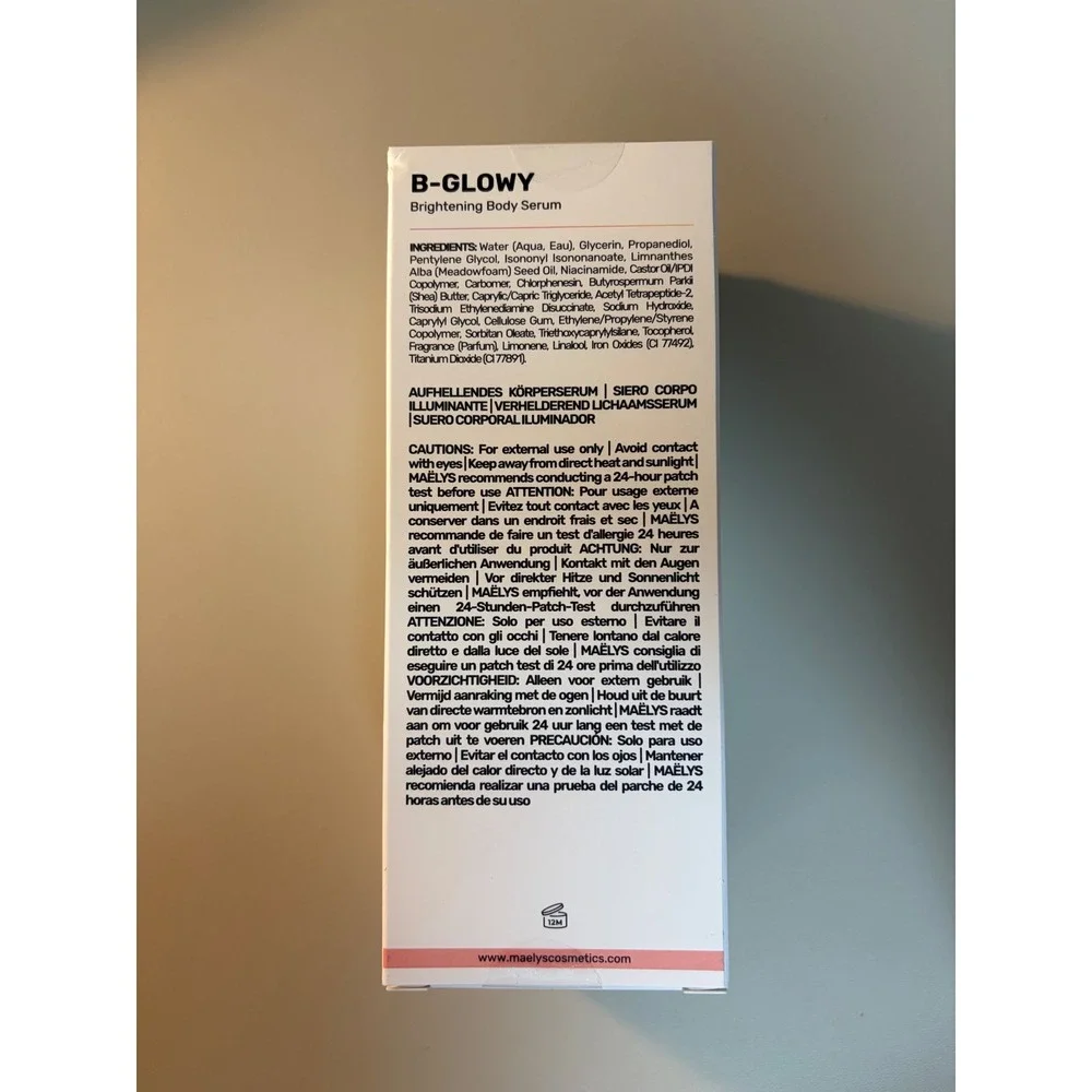 Maelys B-GLOWY Brightening Body Serum 100ml Niacinamide Dark Spot Treatment